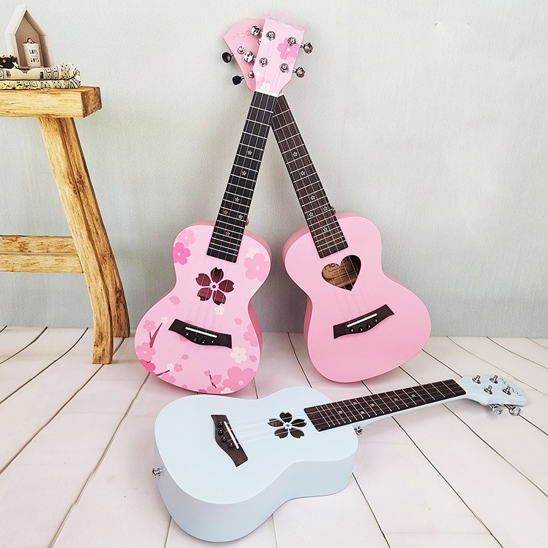 Musical Instrument Ukulele - Ukulele dla początkujących uczniów, różowa mała