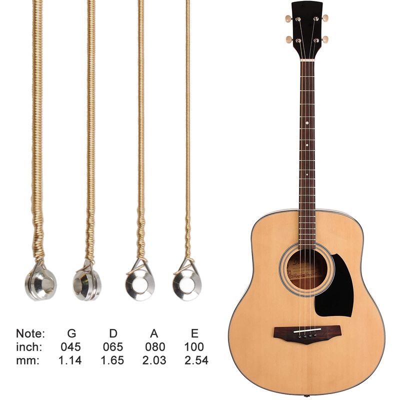 Musical Instrument Strings - 4 struny do gitary akustycznej, anty-rdzę,